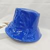 Women Hiphop Hat PU Leather Hat  Reversible Bucket Caps Solid Colors Female Gorros