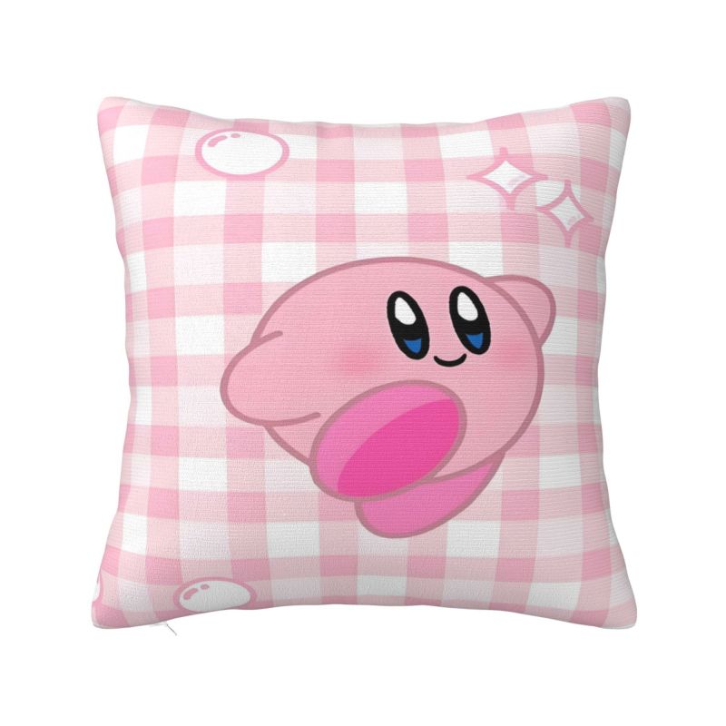 Custom Kirbys Video Game Cushion Cover Cartoom Anime Velvet Modern Pillow