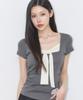 ILLIGO Layered Ribbon Tie T-Shirt Charcoal