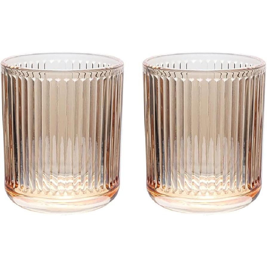 Gaolinci 2 Pcs Glass Tumbler Cup,Toothbrush Holder, Bathroom Cups, 13 oz 10 oz