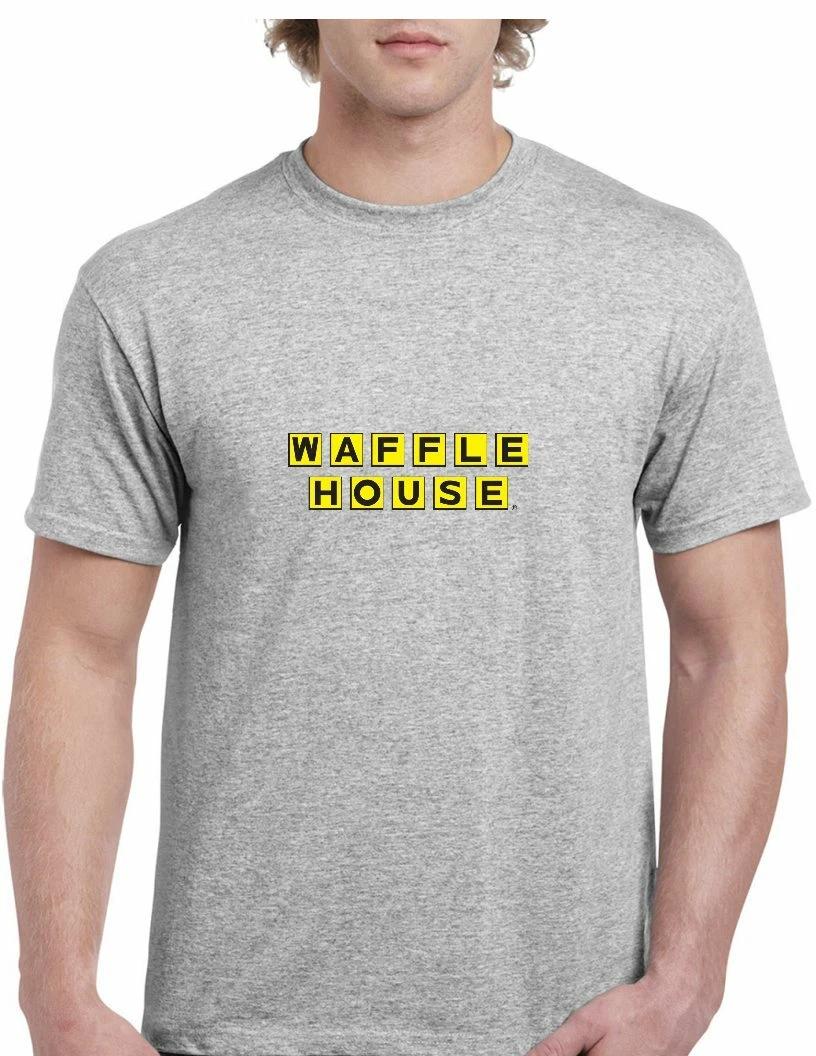 

WAFFLE HOUSE Vintage logo Tee Shirt FUNNY Cool Food Sport Gray Cotton T-Shirt L