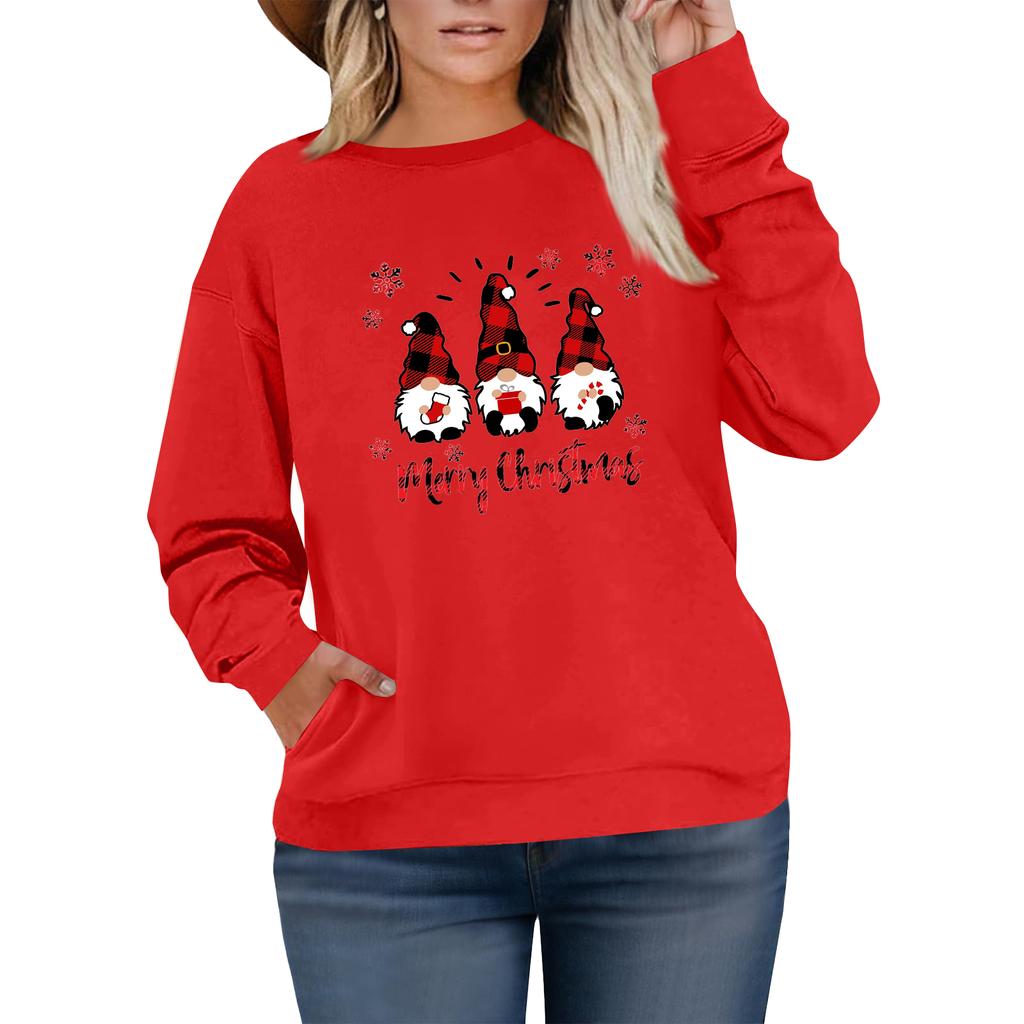 Women's Fashionable Casual Plus-Size Long Sleeve Pullover Printed Sweatshirt