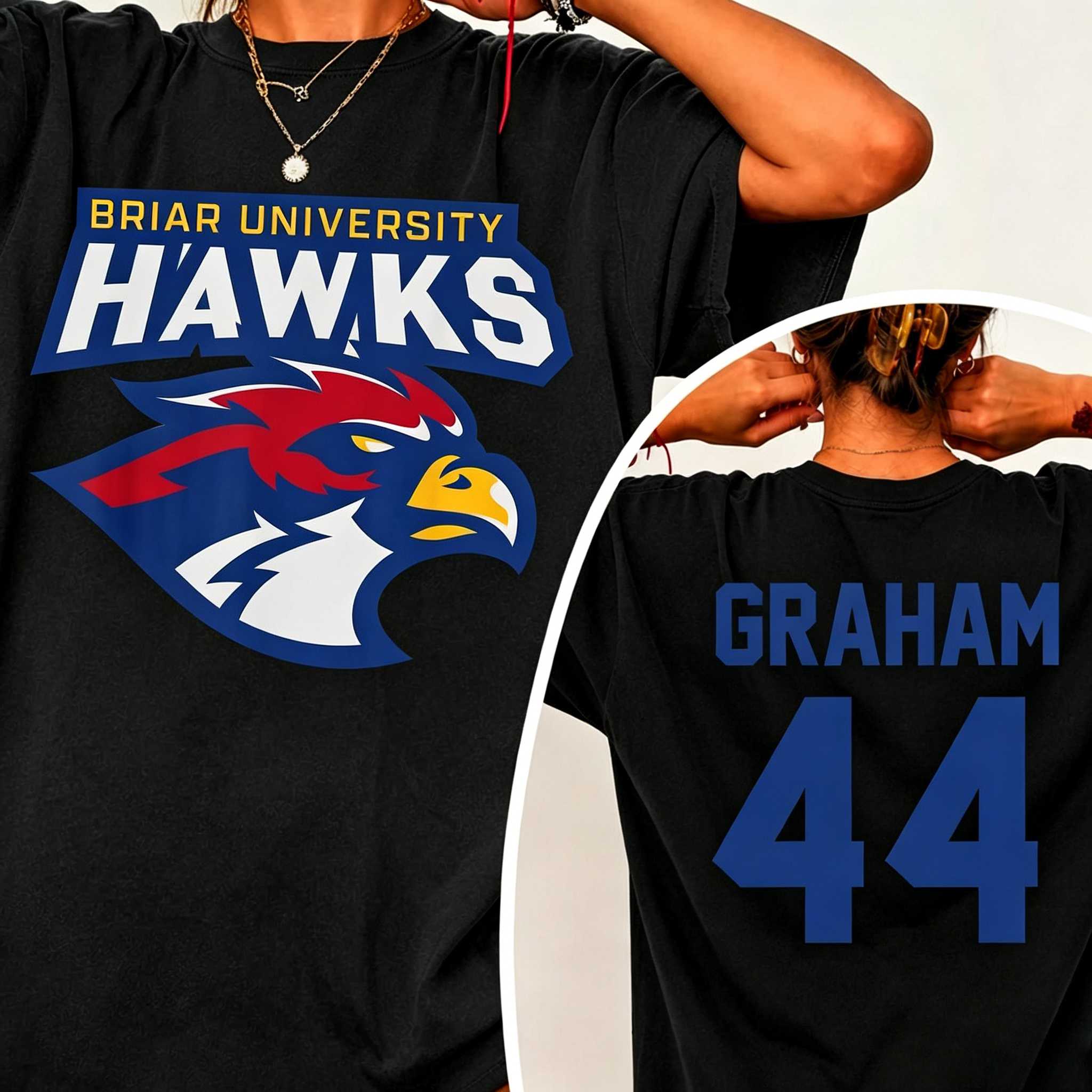 2026 Hot Off Campus Briar Hawks Garrett Graham T-shirt Booktok Ice Hockey Jersey Aesthetic Unisex Oversized Summer Cotton Graphic Tee Top 4XL