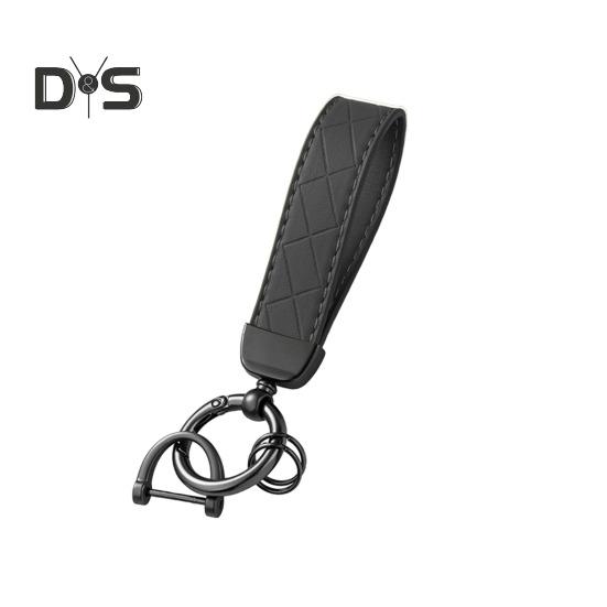 Buy Luxury Faux Leather Keychain Elegant Solid Color Strap