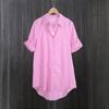 Plaid shirt women's medium and long foreign style fashion design sense spring and autumn thin coat cardigan pure cotton shirt