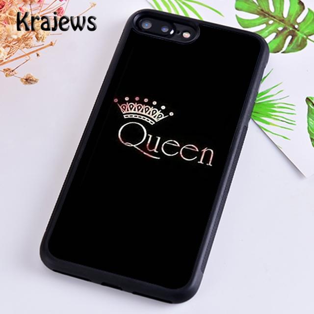 Krajews Luxury Romantic King Queen Couple Phone Case For iPhone 16 15 SE2020 14 6 7 8 plus 11 12 13 pro max Plus coque Fundas
