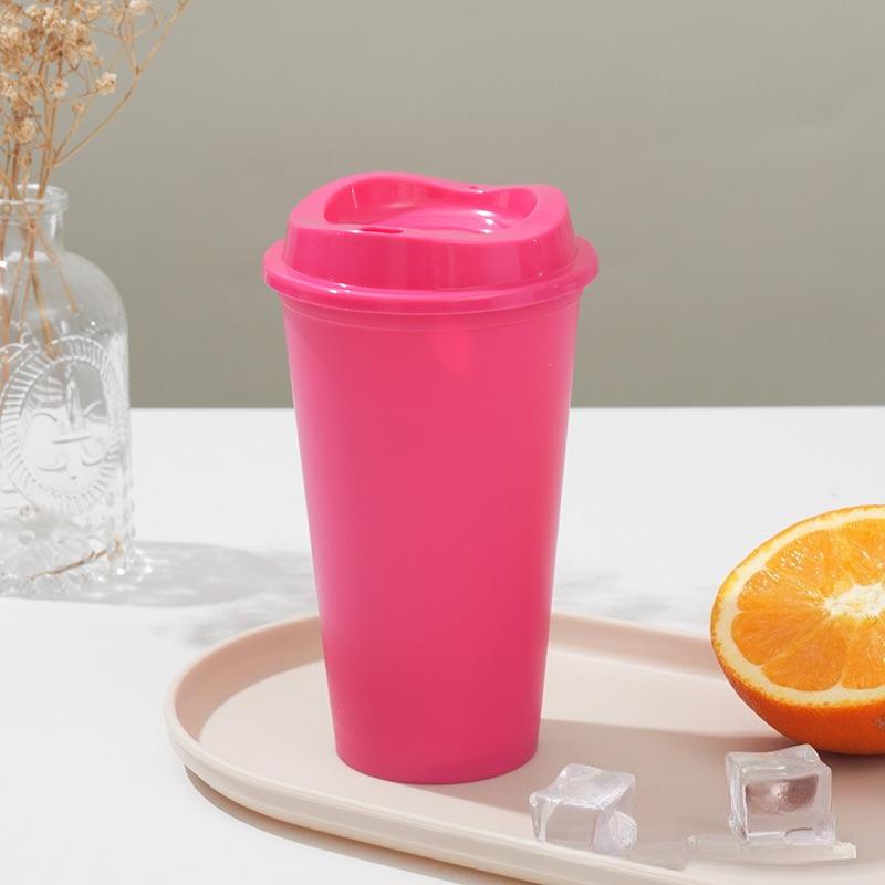 5pcs Plastic Coffee Cup 475ml Single-layer PP Material Cola Cup with Lid Leak-proof Portable Cold Drink Packging Cup Milk Tea Shop Packaged Cup