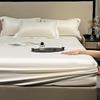 Washed Silk Summer Fitted Sheet Set - Ice Silk Mattress Protector, Cover, and Bedspread (3-Piece)