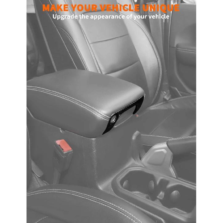 Savadicar Carbon Fiber Interior Accessories - Armrest Switch Bezel Trim Cover for 2018-Present Jeep Wrangler JL JLU 4XE & Gladiator JT - Premium