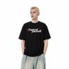 Amerikanisches Street Herren T-Shirt mit Buchstabenaufdruck, aus reiner Baumwolle, kurzärmelig, locker, lässig, mit Rundhalsausschnitt, vielseitiges Oberteil für den Alltag
