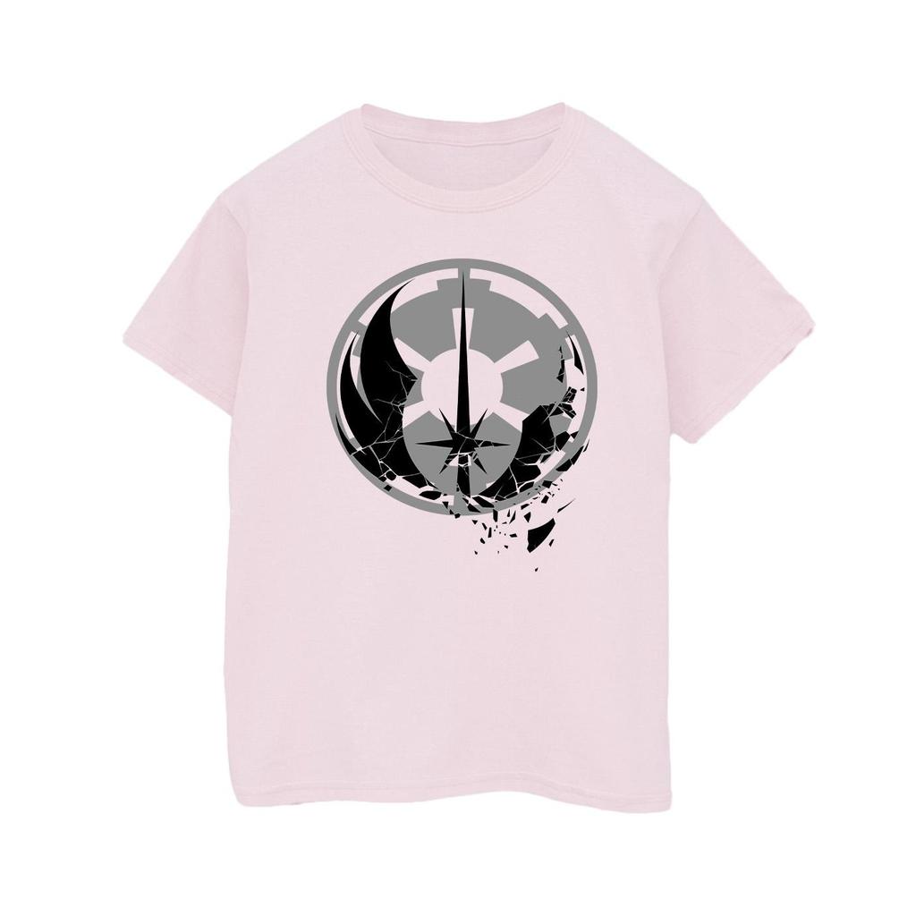 STAR WARS Damen/Damen Obi-Wan Kenobi Fractured Logos Baumwoll-Boyfriend-T-Shirt