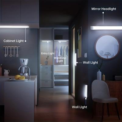 Lumină cu bară cu LED Senzor de mișcare Lumină de noapte Lumină fără fir sub dulap pentru dulap de bucătărie Iluminat dulap dulap Lumină dulap
