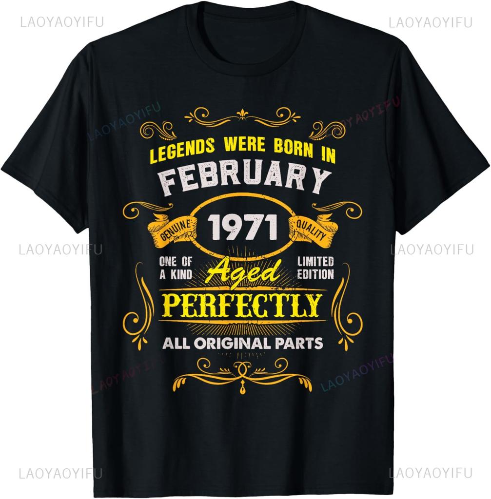 55th Birthday Tee 55 Years Old Vintage Legends Born in 1971 TShirt Print Cotton Design Gifts T Shirts Streetwear Camisas