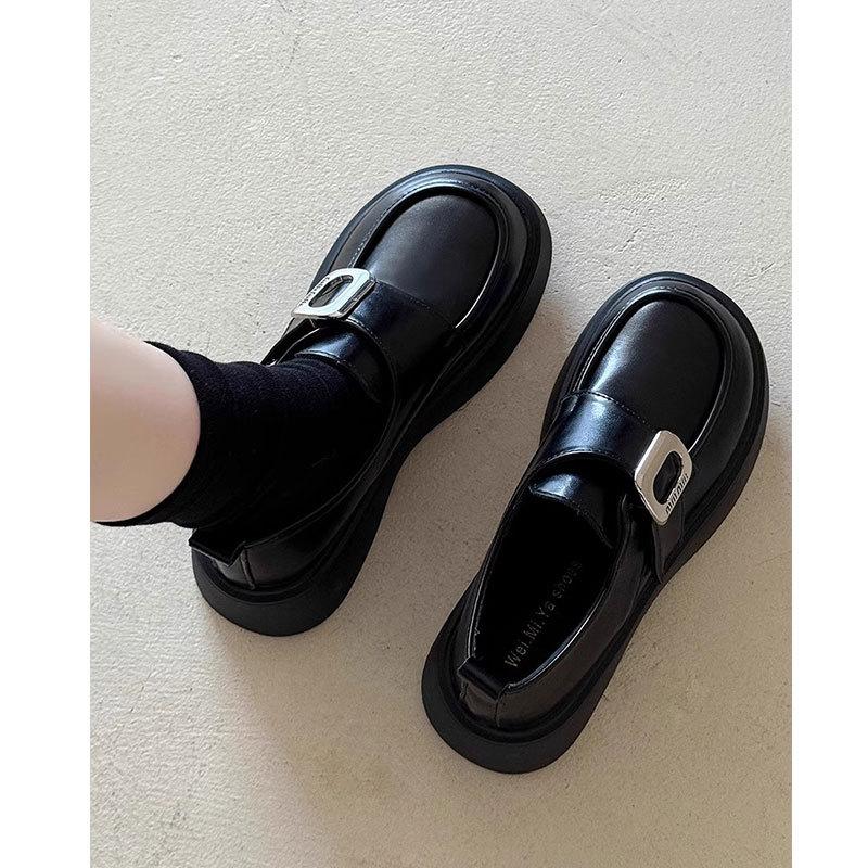 Genuine Leather Platform Small Leather Shoes Women's Shoes New Autumn Versatile One-pedal Single Shoes