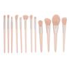12pcs Makeup Brush Set Pink Soft Fiber Hair Loose Powder Blush Eyebrow Eyeshadow Brush for Makeup Artist