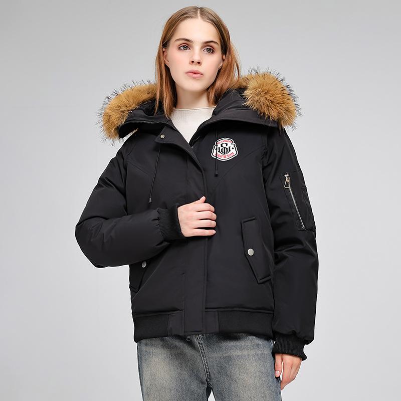 Big fur collar Parker padded jacket women's winter new loose padded jacket thickened warm padded jacket