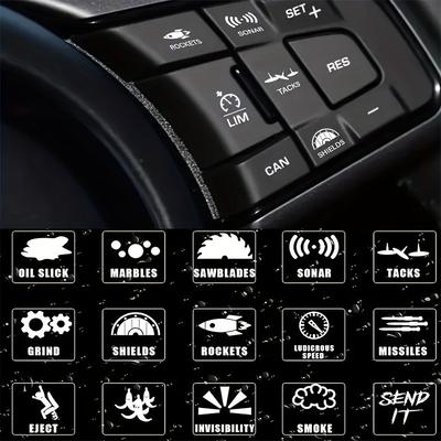 1 Stück Vinyl Autoaufkleber Schalteretiketten, Neuheit Unbenutzte Knopfaufkleber, Selbstklebende Auto Innenraumaufkleber mit Alphabetdruck, Einmalgebrauch, Unregelmäßige Form