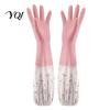 Rubber Dishwashing Gloves with Fleece Lining Long Sleeves Gloves, Thick Non-Slip Silicone Cleaning Wear Resistant Dish Velvet Reusable Waterproof