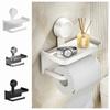 Suction Cup Bathroom Paper Holder Double Layer Toilet Paper Rack Bathroom Storage Rack  Home Use