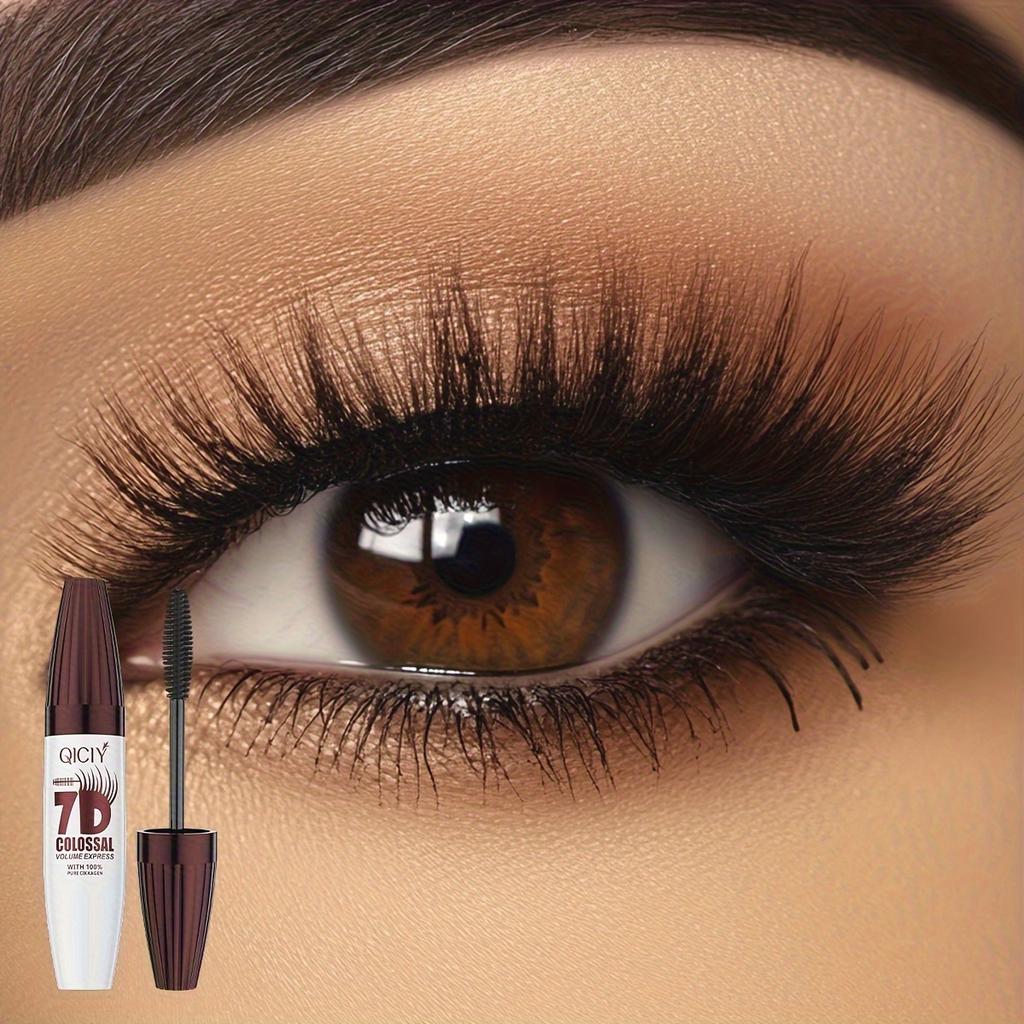 7D Mascara Black Waterproof Extra Long Volume Lasting Smudge-Resistant Natural Curling Mascara Novice Quick Start Big Eye Makeup