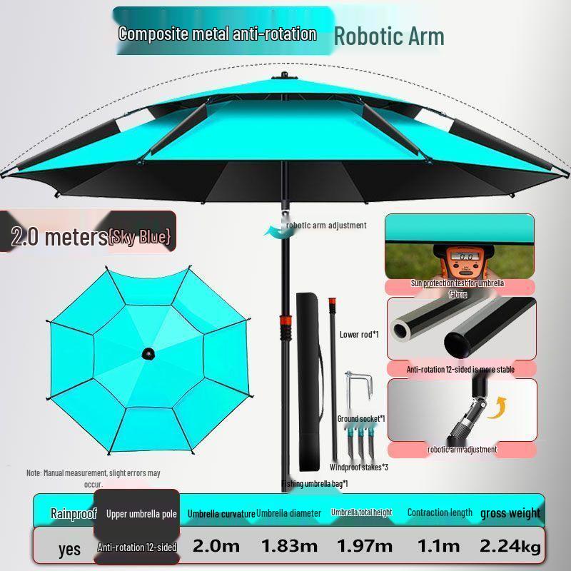 Großer Universal-Fischschirm - Regendicht, Sonnenschutz, Outdoor faltbar, Verdicktes Design