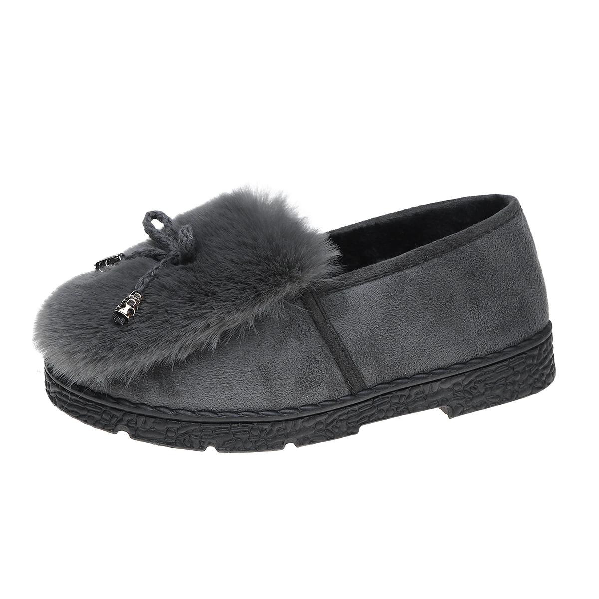 

Мода 2024 Зима Новые женские сапоги Модные круглые носки однотонные замшевые слипоны на среднем каблуке толстая подошва теплые женские зимние сапоги 41 серый