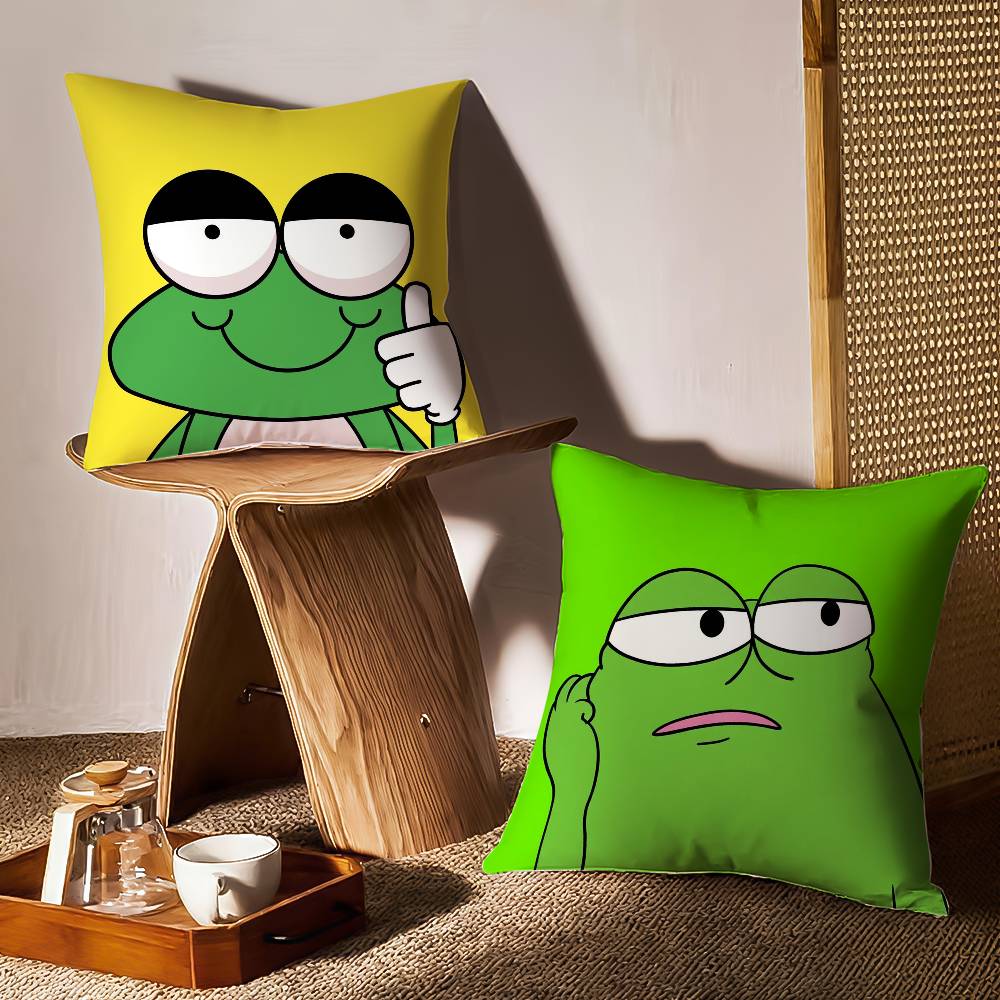 F-Frog Pillow Case Sofa And Living Room Decorative Cushion Covers Dust-proof And Mite-proof Invisible Zipper