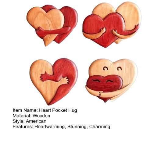 Walentynki Drewniane Serce Kieszonkowe Mini Serduszka Przytulanki Pamiątkowy Żeton z Kartką Romantyczny Prezent dla Par Rodziny Przyjaciół Kochanków