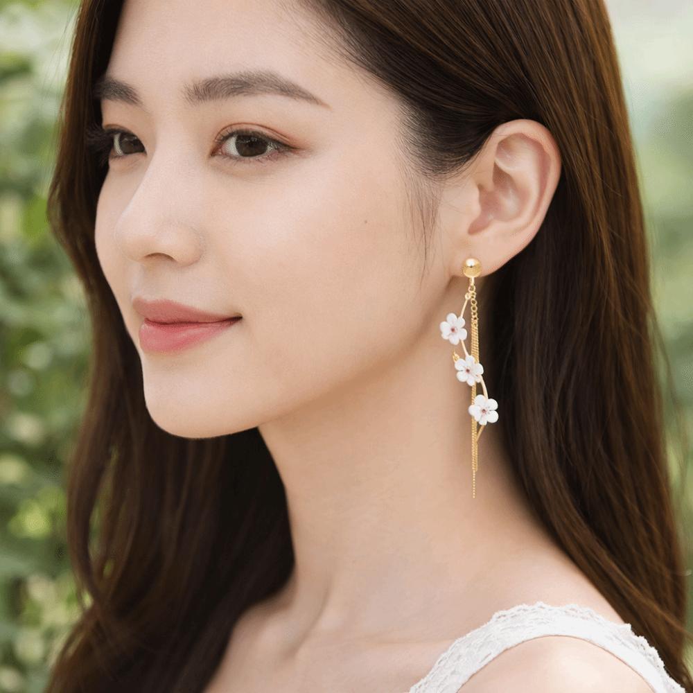 Versatile Pendant Earrings Tassel Flower Earrings Elegant Fringe Hoop Earrings  Stylish Occasions