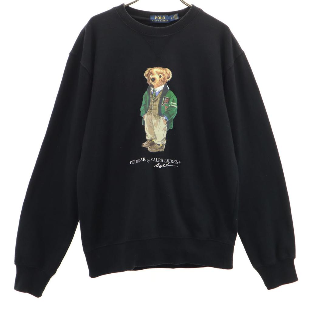 POLO RALPH LAUREN Bear Print Long sleeve trainer Brushed back sweatshirt Men's Used