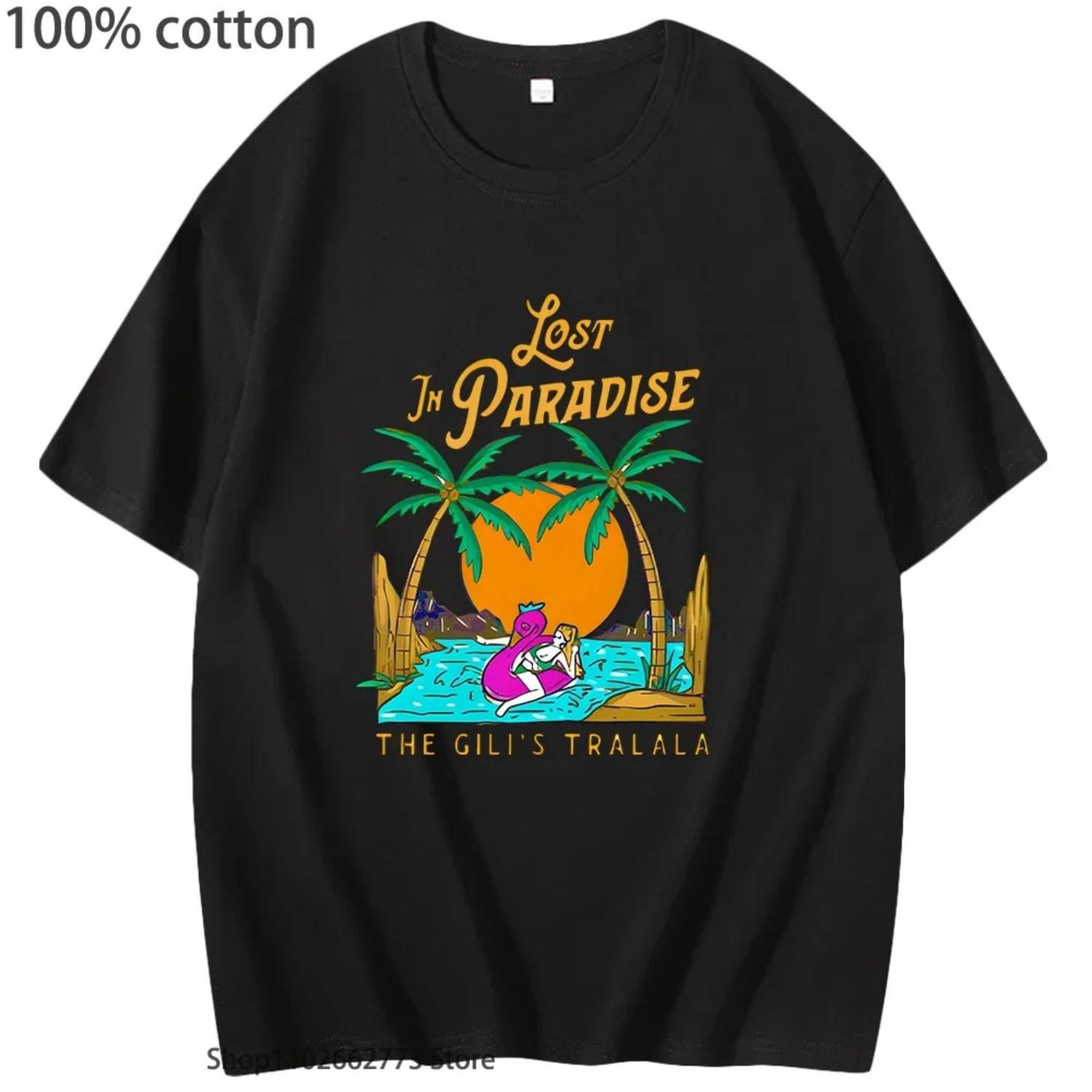 

Футболка Lost In Paradise Эстетичная одежда Футболки 100% Хлопок Летняя одежда ga Графические Топы с круглым вырезом Streetwear S чёрный