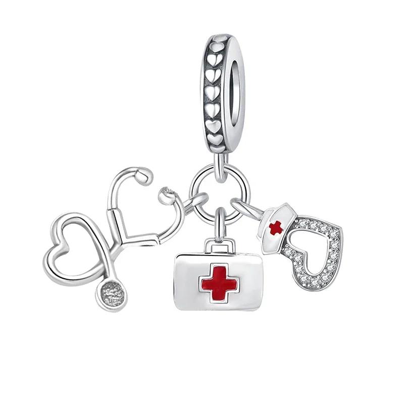 Copper Flower Suitcase Four Leaf Clover Turtle Charms Beads Fit For Original Pan Bracelets Diy Fine Jewelry Gift