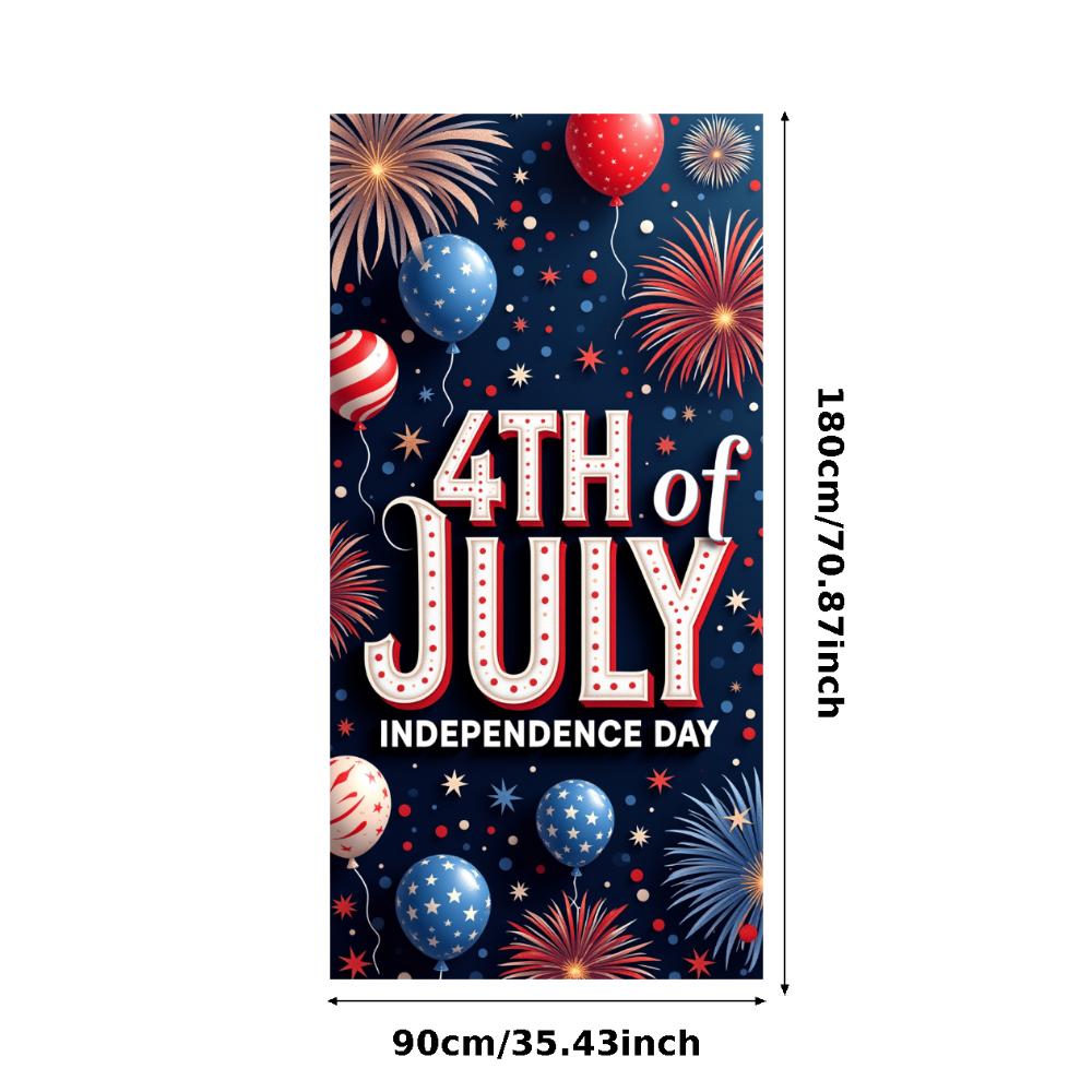 Independence Day Banner Patriotic Theme Patriotic Decoration Decorative Fireworks 4th of July Banner for Independence Day