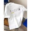 European Sizes  Men's  CORE DENIM RAW Letter Print Sporty Casual Crew Neck Short-sleeved T-shirt, Comfortable Casual Short-sleeved T-shirt