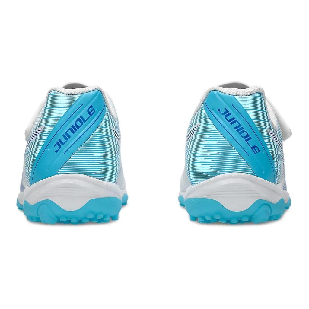 Asics Junior 6 TF Lightweight Versatile Shock Absorbing Durable Low Top Soccer Shoes Kids Soccer Shoes White Blue 1104A045-106