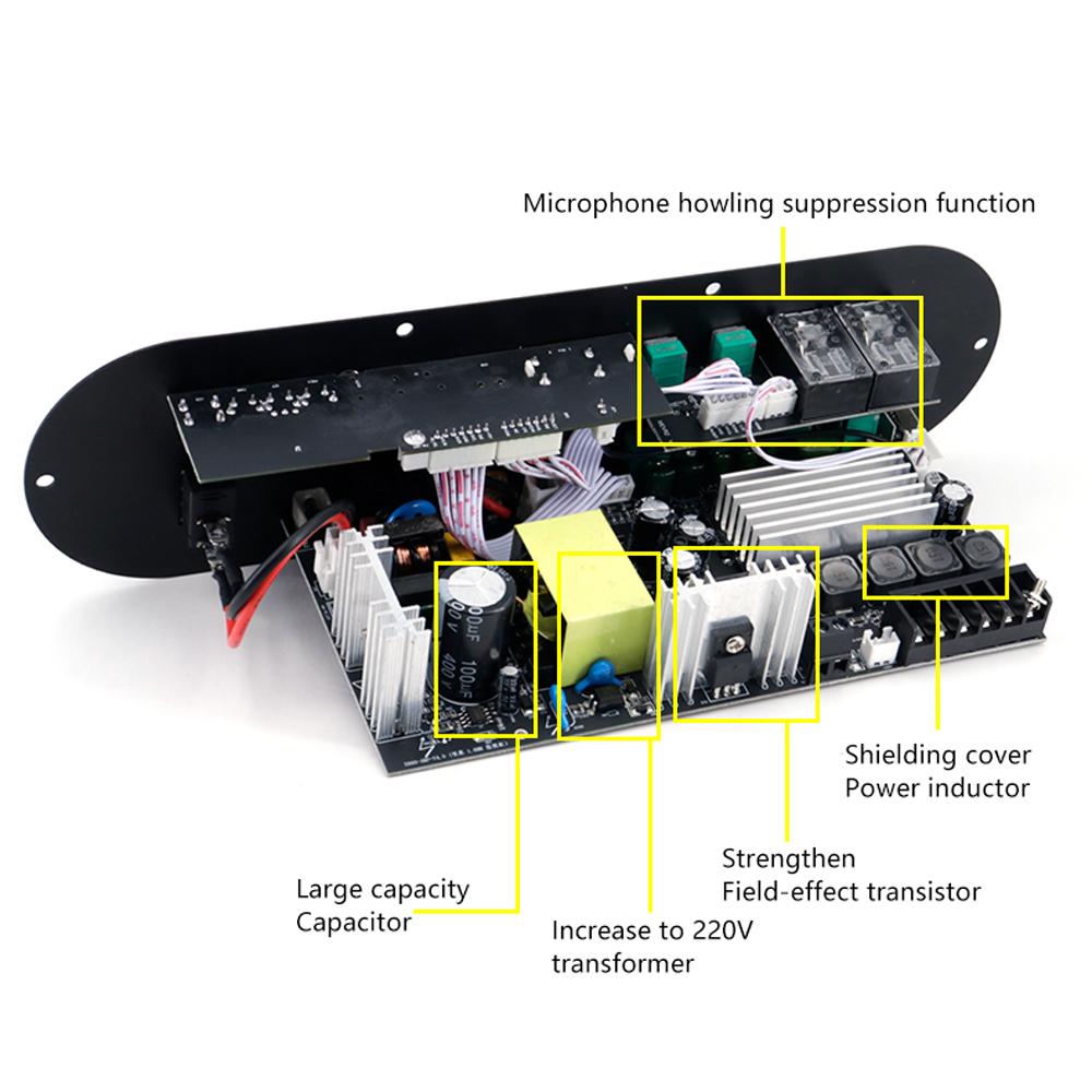 DC 12-19V D800/D900 Bluetooth 5.0 Digital Amplifier Board 2.1 Channel 100W Large Power Output for Home and Outdoor Sound System