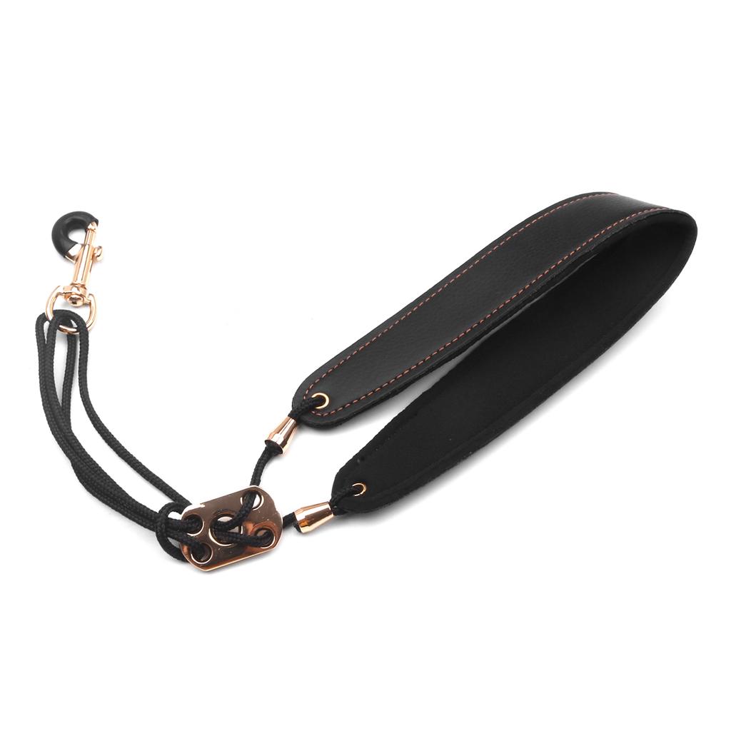 Adjustable Saxophone Neck Strap Leather Sax Strap Metal Hook for Tenor/ Soprano/ Alto Saxophones