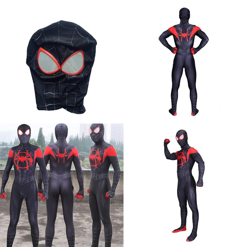 Costume Respirant et Extensible d'Araignée Miles Morales pour Enfants et Adultes