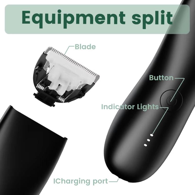 Waterproof Electric Body Hair Trimmer With Rechargeable Base Adjustable Guide Combs For Men Daily Personal Grooming At Home