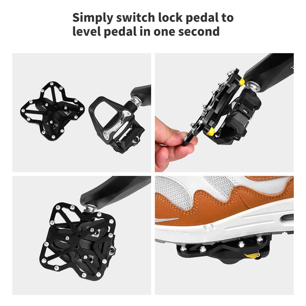 Antislip Cycling Pedals Converter Aluminum Alloys Construction Quickly Release Mechanism for Injury Recovery