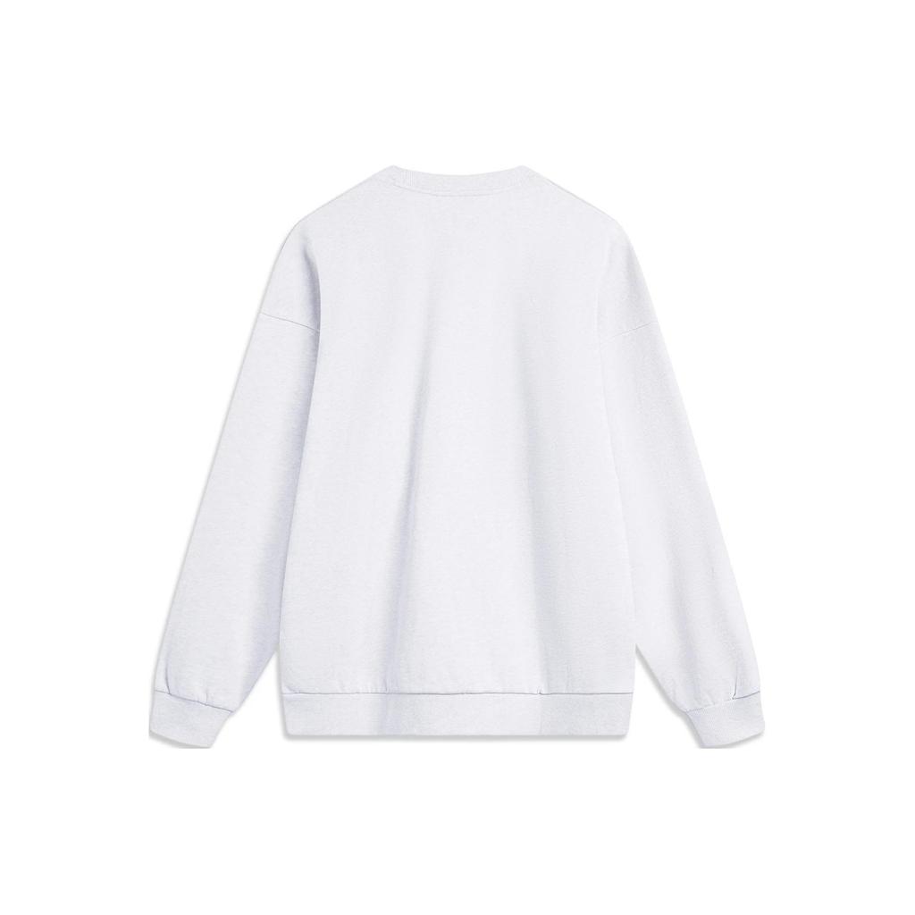 Li Ning Weekend Youth Letter Print Crew Neck Pullover Sweatshirt Unisex Sweatshirt AWDU797-6