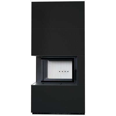 Modular Fireplace KRATKI FLOKI Left-sided 8 kW Ø 160 Granite Panels ZIMBKRATKI ABWE NERO