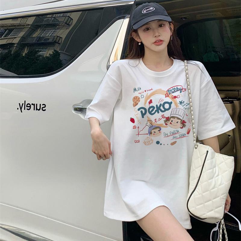 Black cotton short-sleeved t-shirt women's 2025 summer new design loose and thin unique top