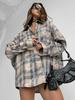 2025 Retro Plaid Long-Sleeve Shirt Jacket - Women’s Spring Loose Casual Style