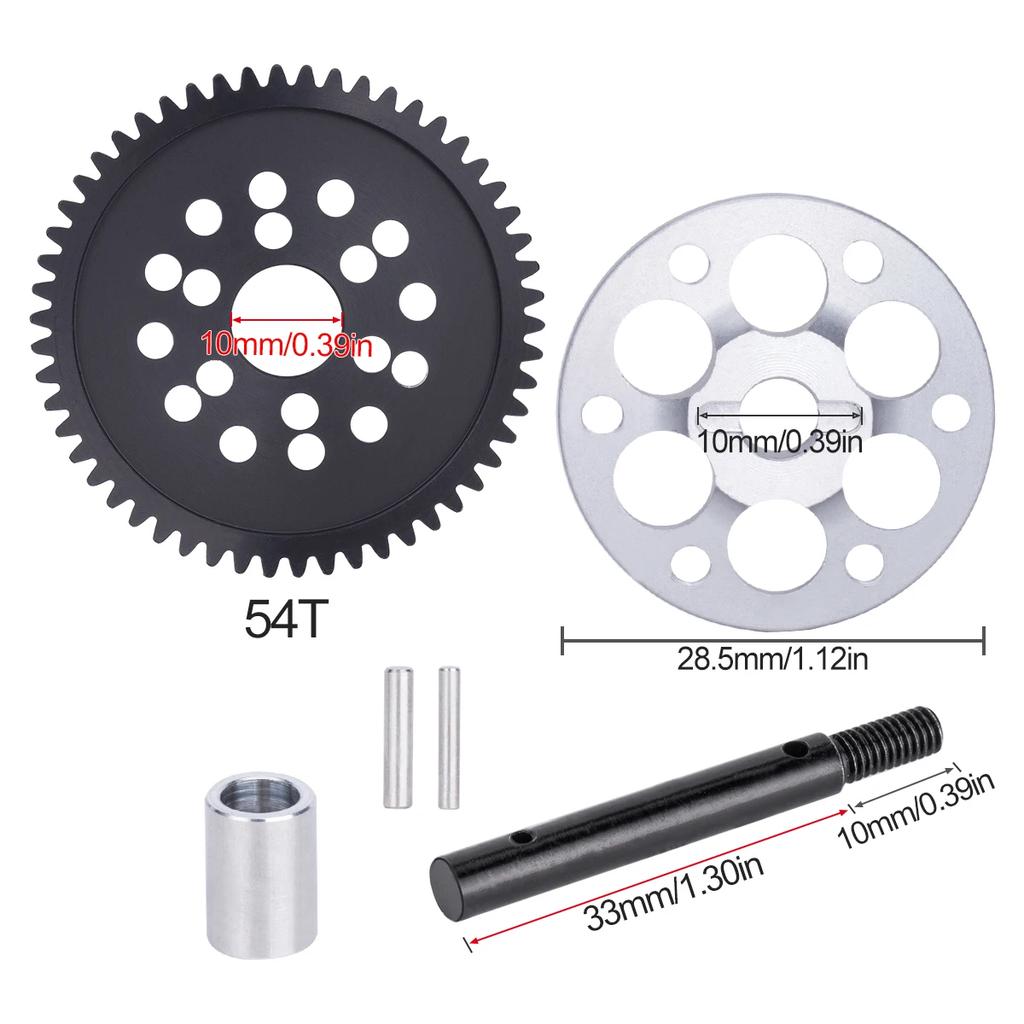 54T 32P Spur Gear Kit for SCX10 Vanquish VS4-10 1/10 RC Crawler-High-Performance Delrin Gear Quiet Direct Upgrade