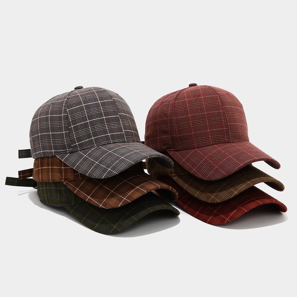 Plaid Fashion Literary Retro Street Painter Hat Men's and Women's Outdoor Leisure Breathable Sunshade Versatile Baseball Cap