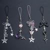 4Pcs Bowknot Star Pendant Phone Charm Hangings Rope Sweet Phone Chain Strap Bag Decoration Lanyard Keychain Accessory