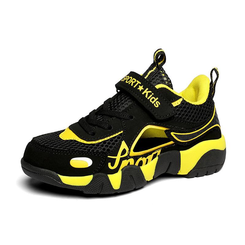 Boys Shoes 2025 New Summer Middle and Older Children's Single Mesh Shoes Hollow Breathable Boys Frame Shoes Children's Sports Shoes