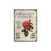 Vintage Metal Flower Wall Art Poster, 20x30cm Decorative Home Garden Sign