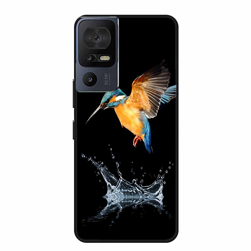 Für TCL 40 SE Handyhülle 40SE Hülle Schwarzes Silikon Weiche Rückseite Hülle Für TCL 40 SE Hülle Funda Für TCL40SE Capa 6.75" Schale